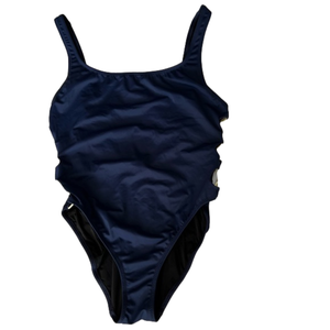 Solid & Striped Navy Split Side One Piece Swim Suit Size Large
